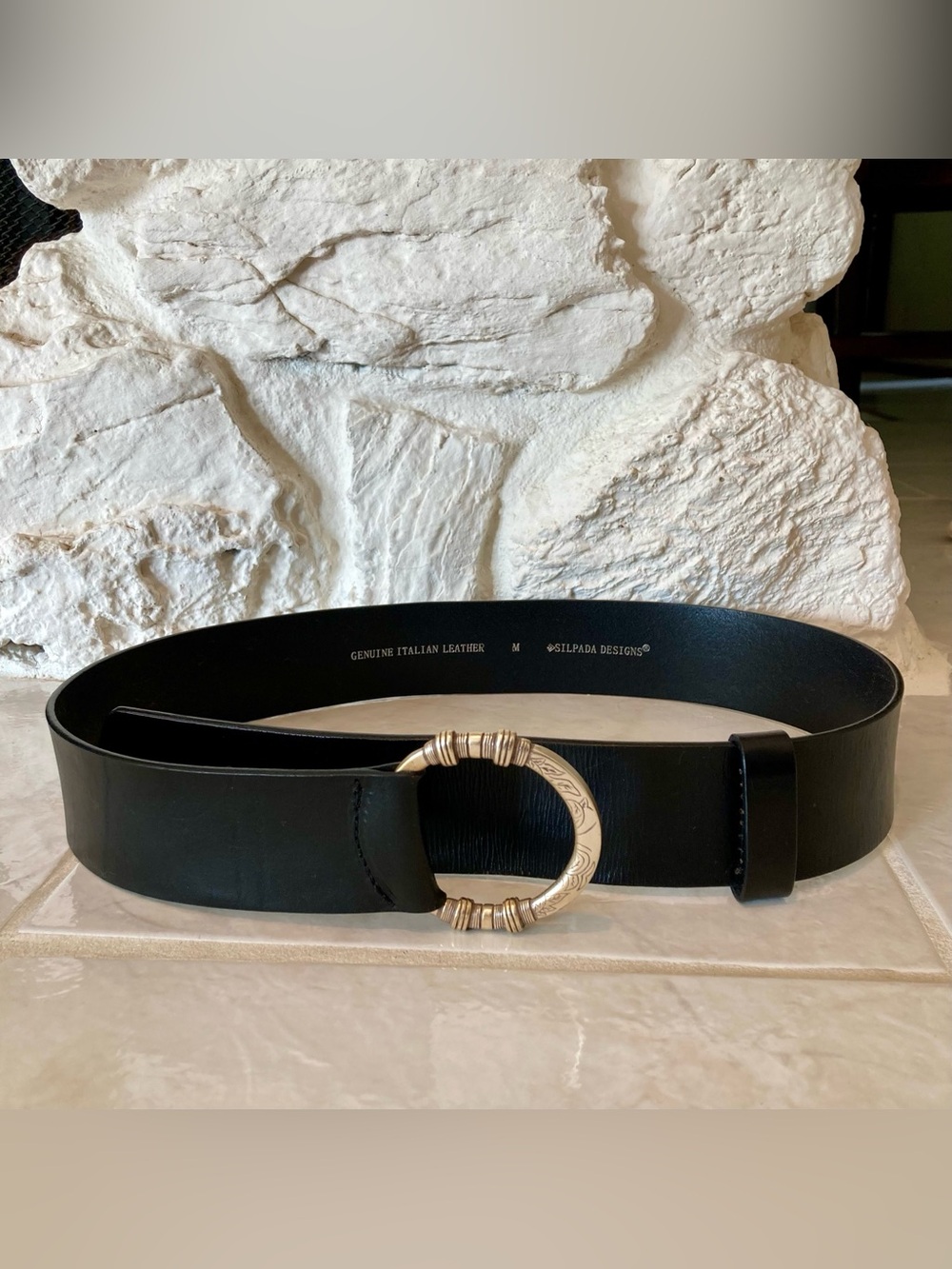 NWOT Silpada Designs genuine black Italian leather, women’s size medium